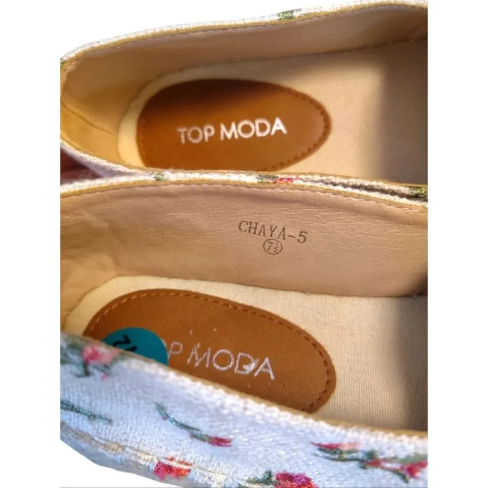 Top Moda Chaya Woven Pink Floral Slip On Espadrilles‎ Shoes SZ 7.5 NWOT